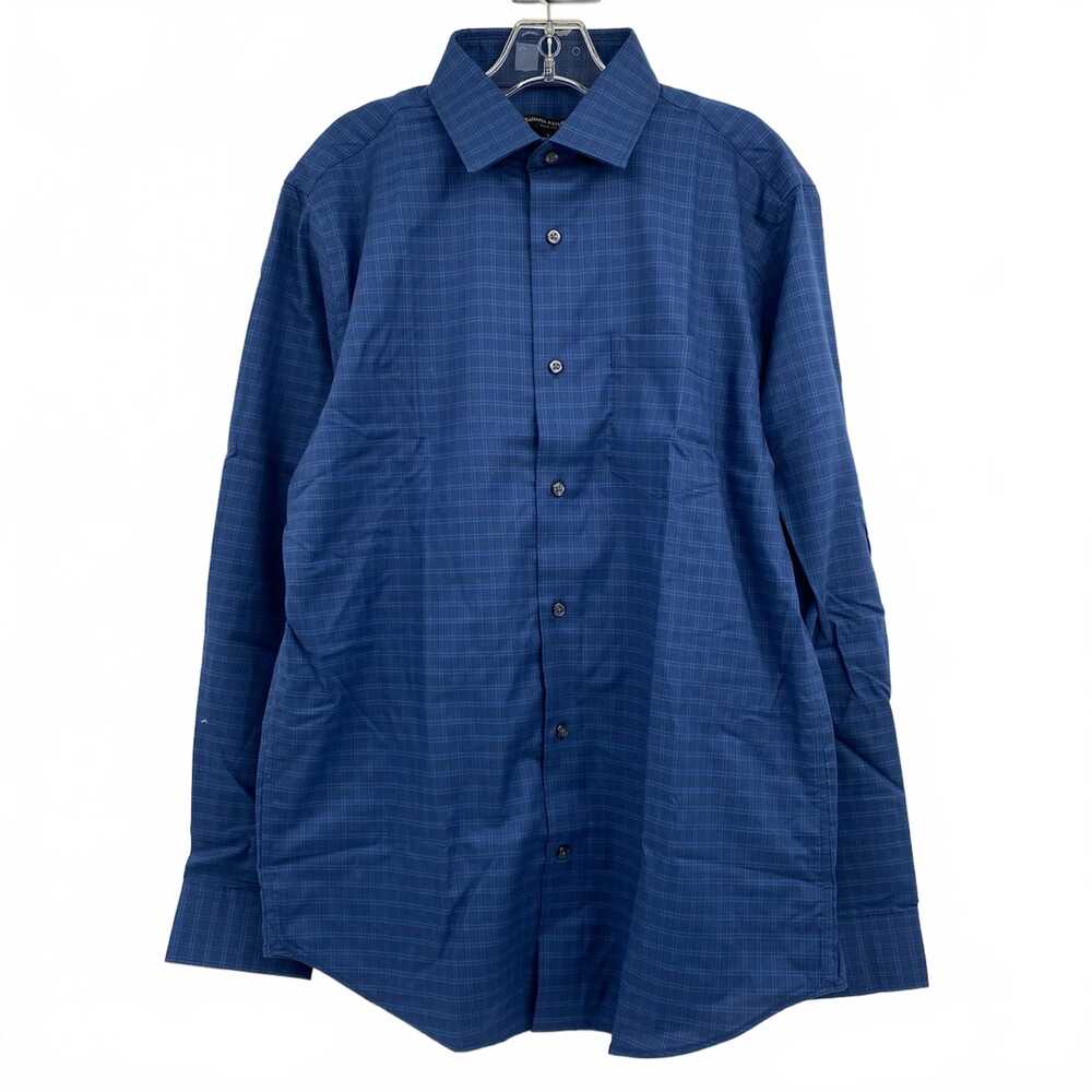 Banana Republic Blue Dress Shirt Plaid Button Up | Mens L